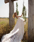 Sexy Low Back Wedding Dress Lace Appliques Off The Shoulder Beach Bohemian Bridal Gown